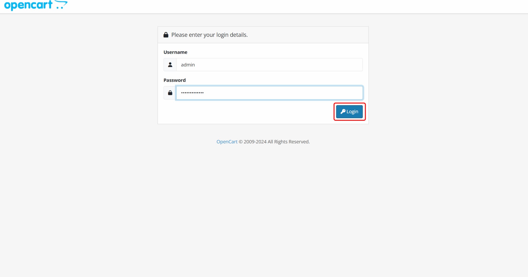 1. Login to your OpenCart admin panel