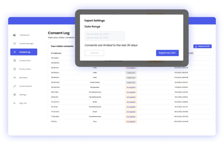 Comprehensive Consent Log