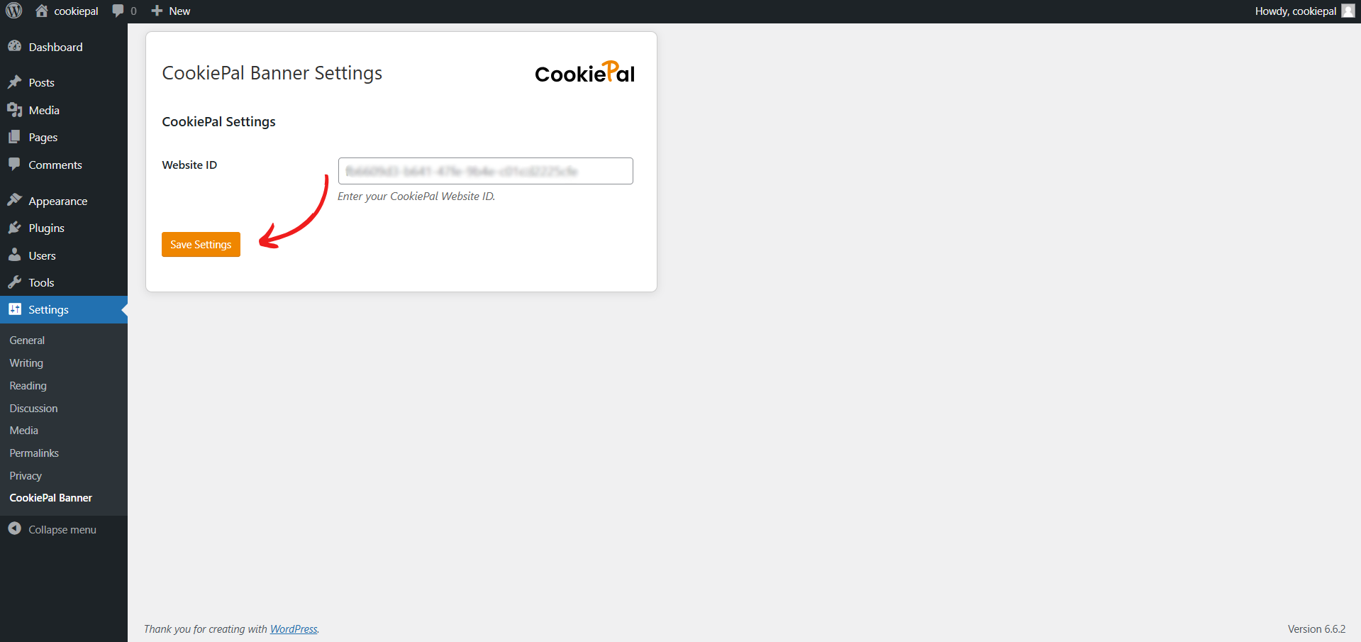 Step 3: Configure the CookiePal Plugin Image