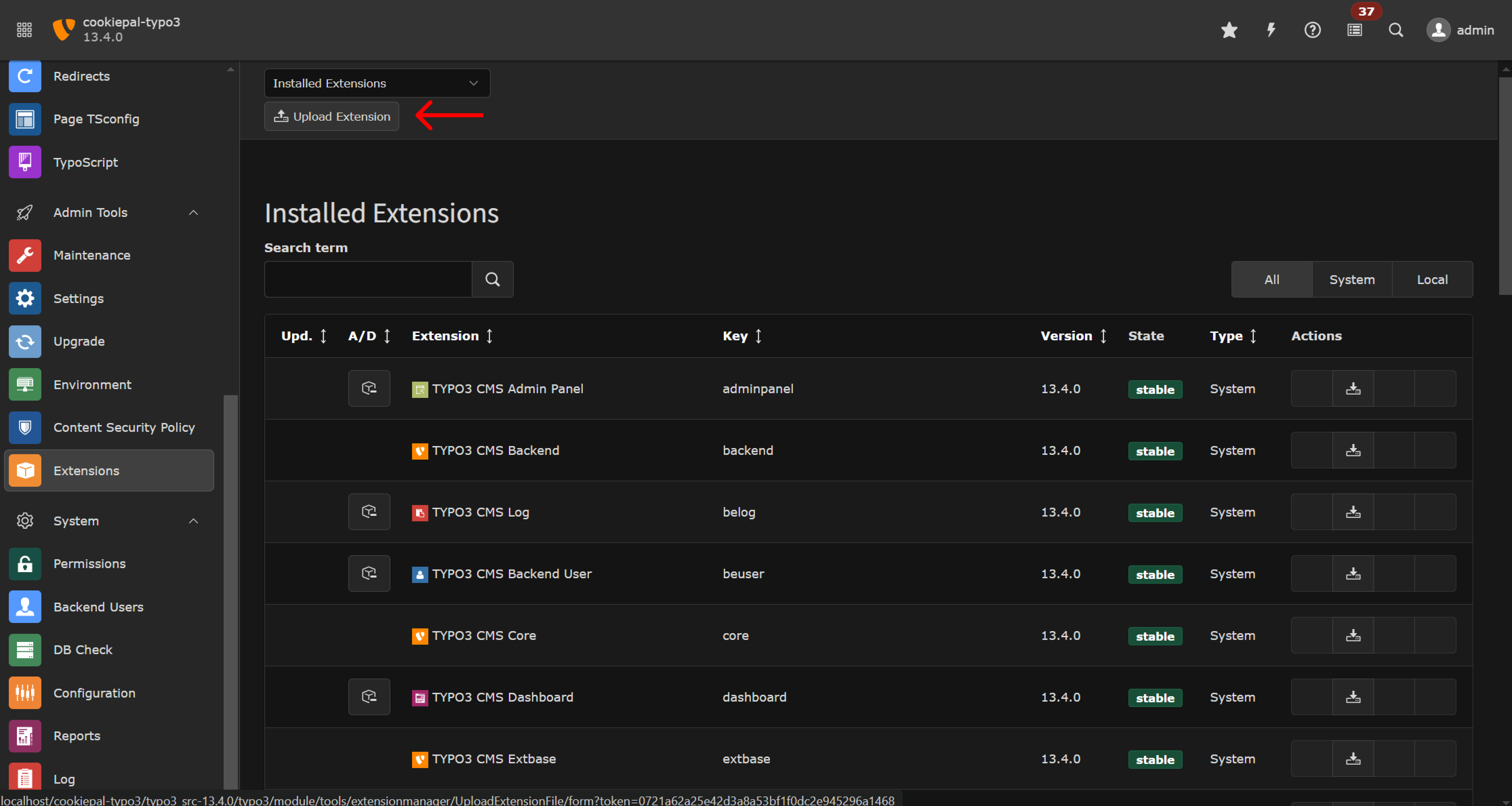 Step 2: Install and setup the TYPO3 extension Image