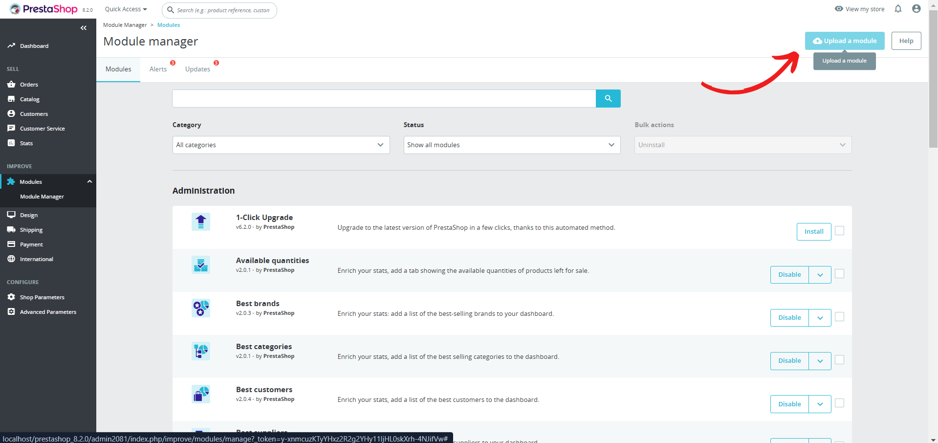 Upload CookiePal Module: Click "Upload Module".