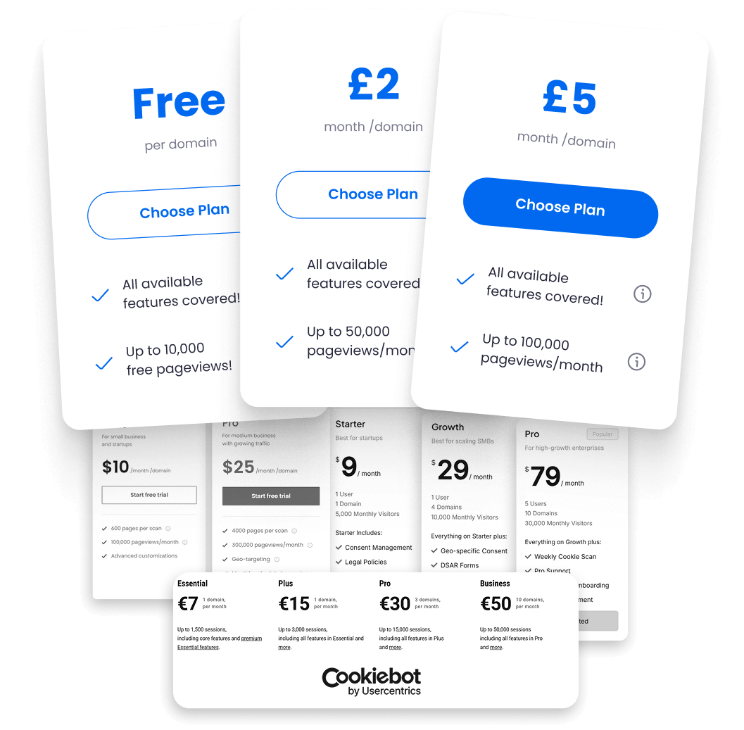 Pricing cards